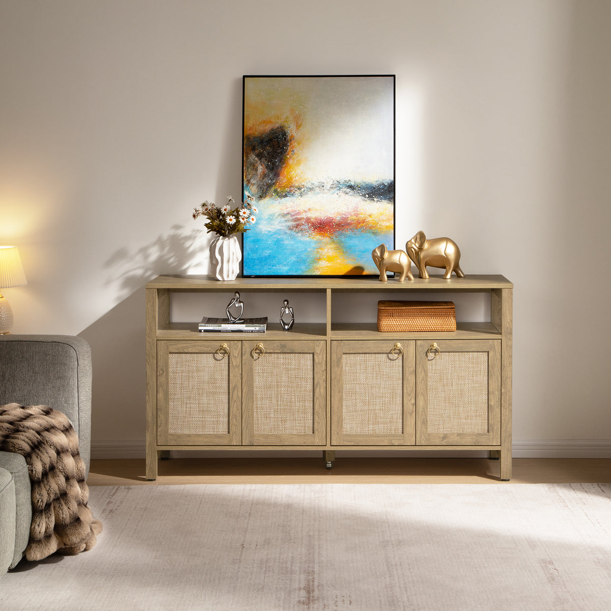 Terra White TV Stand for 65 Inch TV