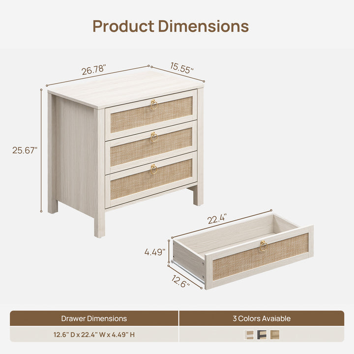 Terra 6 Drawers Dresser And Nightstands Sets, Golden Handle