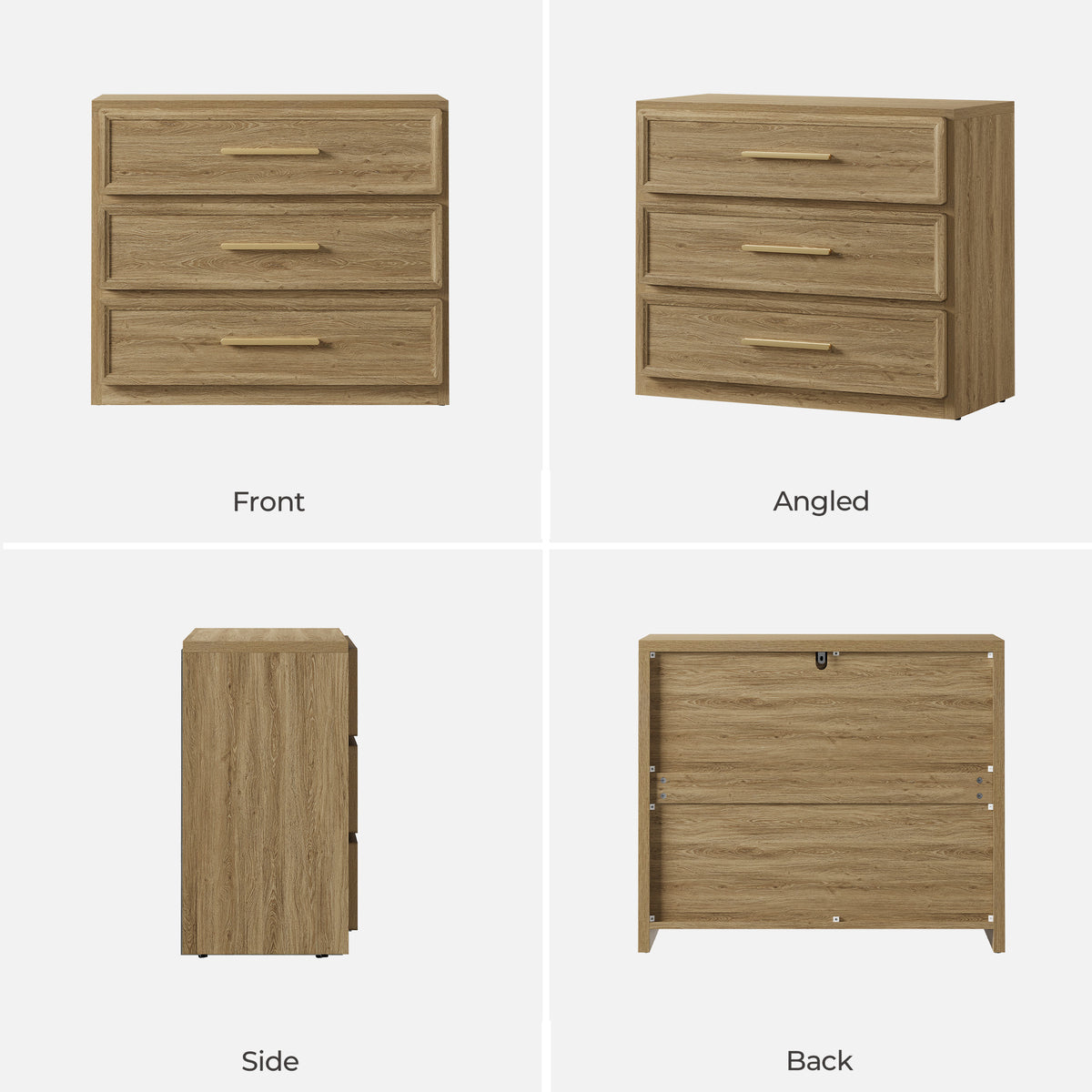 Crescent 31.3Inch Wide Nightstand with 3 Drawers
