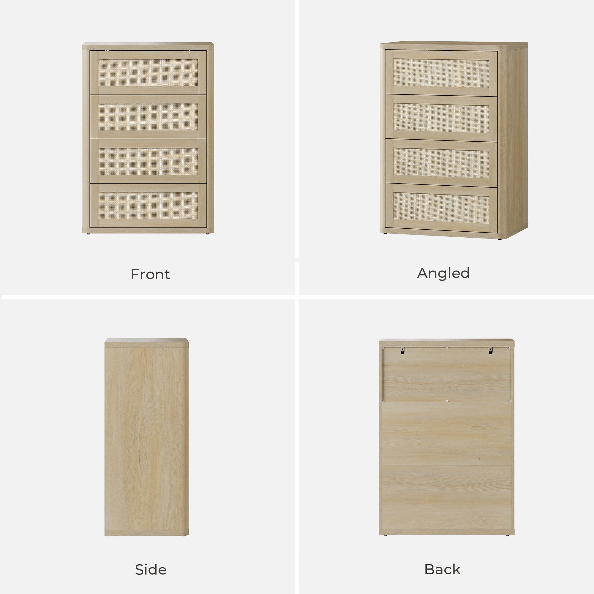 Zura Rattan Dresser with 4 Spacious Drawers