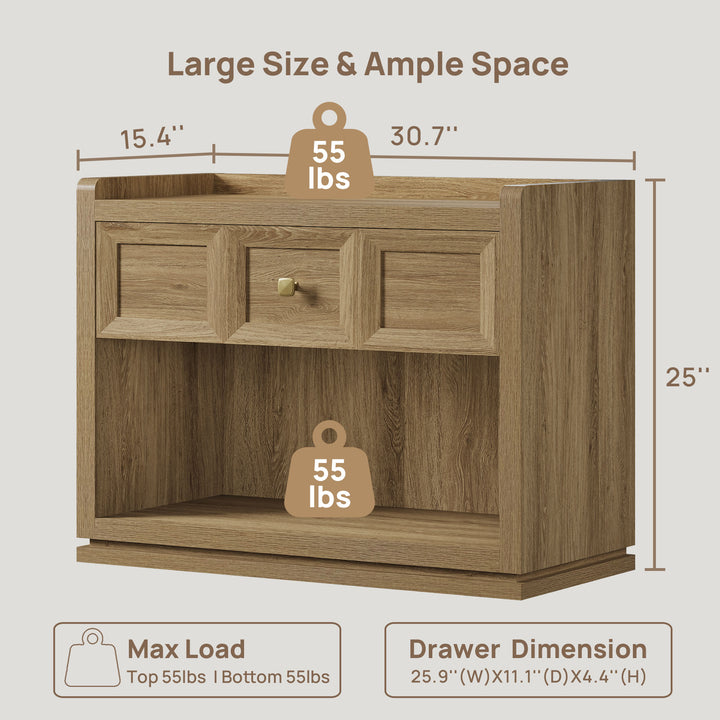 Helio 6-Drawer Dresser and Nightstands Set For Living Room