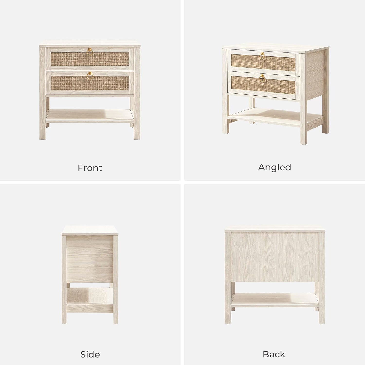Terra White Nightstand, 25.6Inch Height