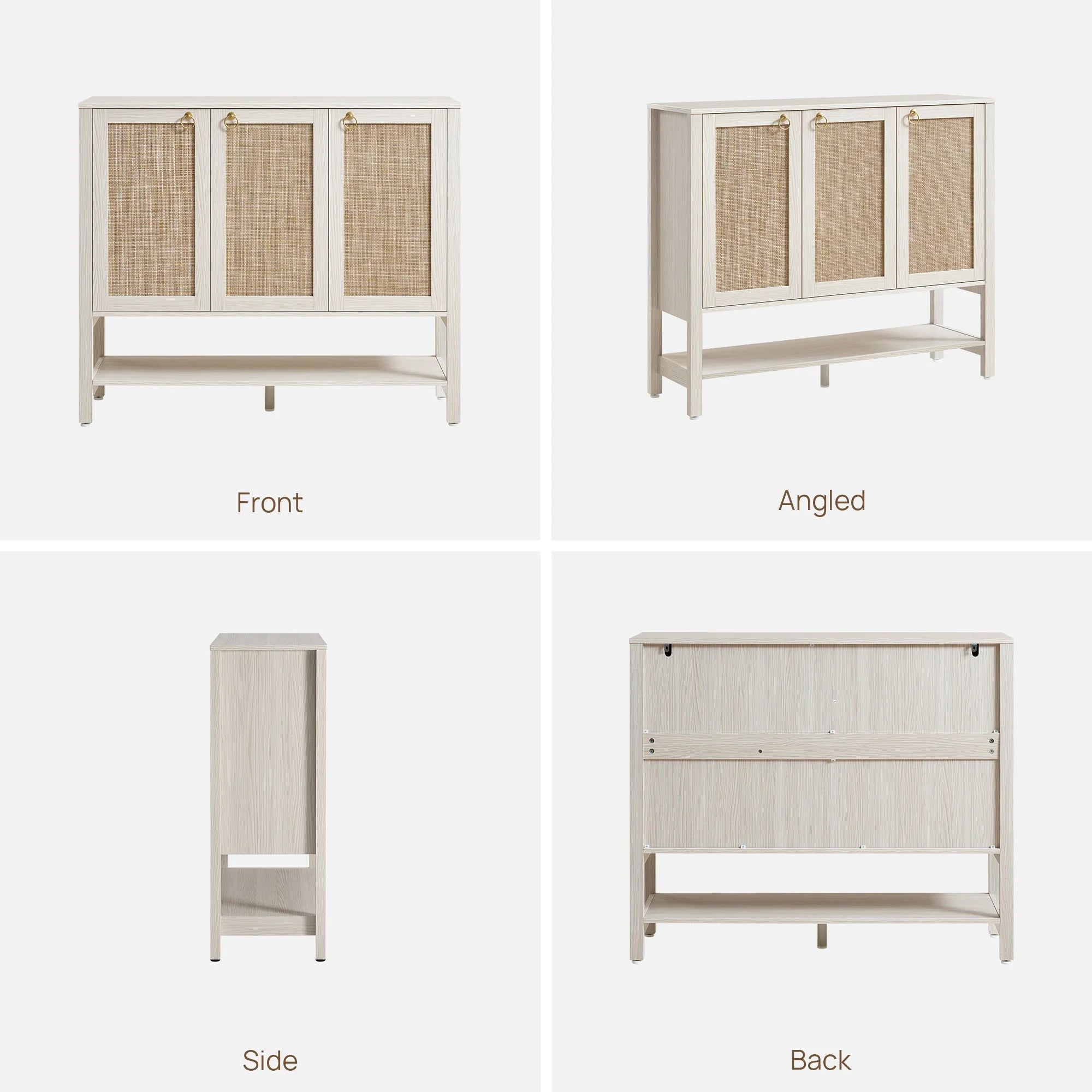 Terran White Shoe Cabinet, 3 Doors