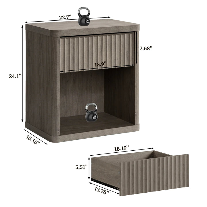 Cas 6 Drawers Dresser and 1 Drawer Nightstands Set for Bedroom