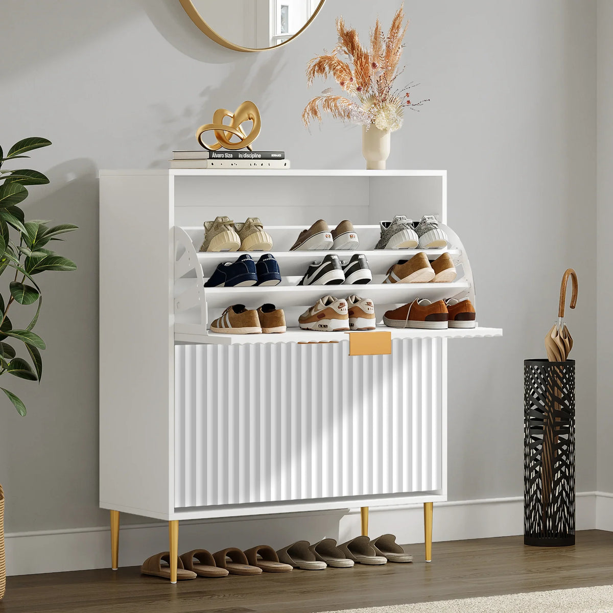 Opus 2-Tier Shoe Cabinet with Storage