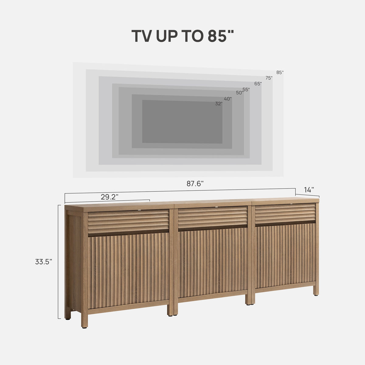 Prelude TV Stand with Drawer, up to 85-Inch TVs, Set of 2