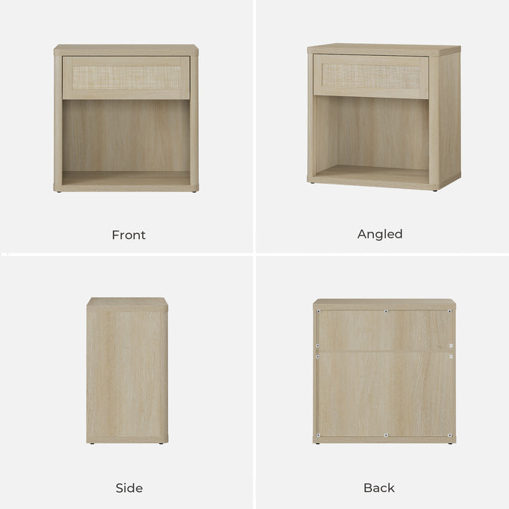 Zura 1-Drawer Nightstand, Boho Style