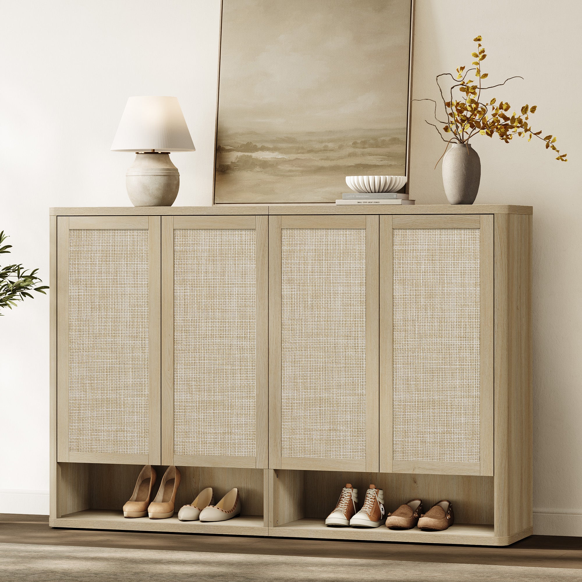 Zura 50-Pair Shoe Cabinet with 4 Doors