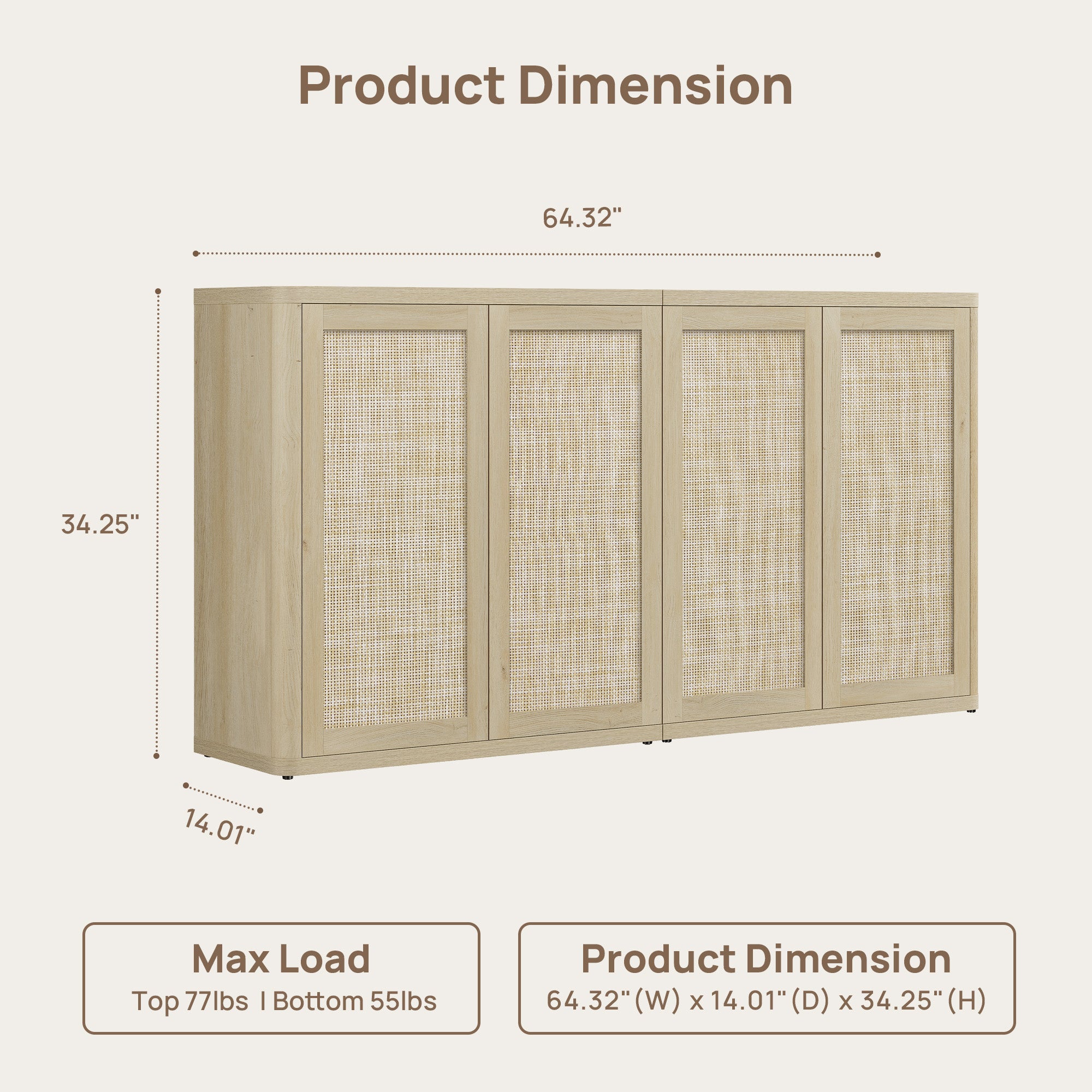 Zura Modular TV Stands Set of 3, Large Storage
