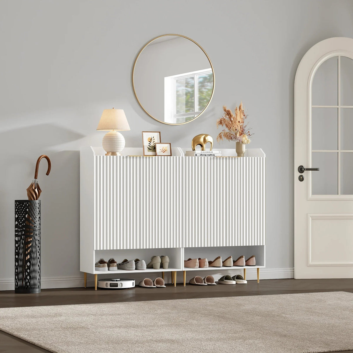 Opus Shoe Cabinet with 2 Doors, Set of 2