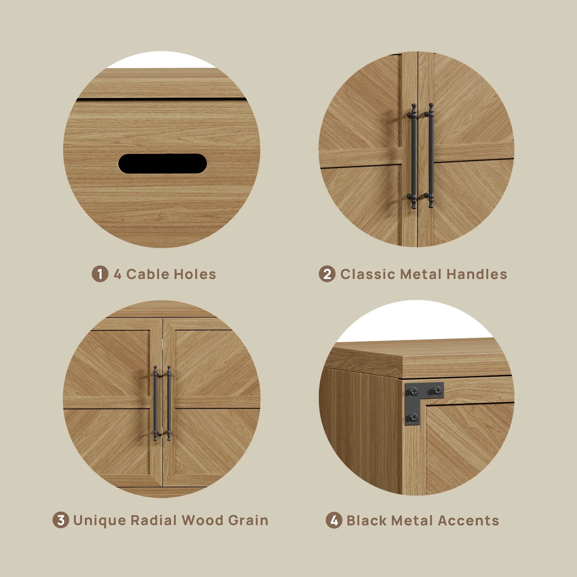 Willow TV Stand, 61.3 Inch Wide