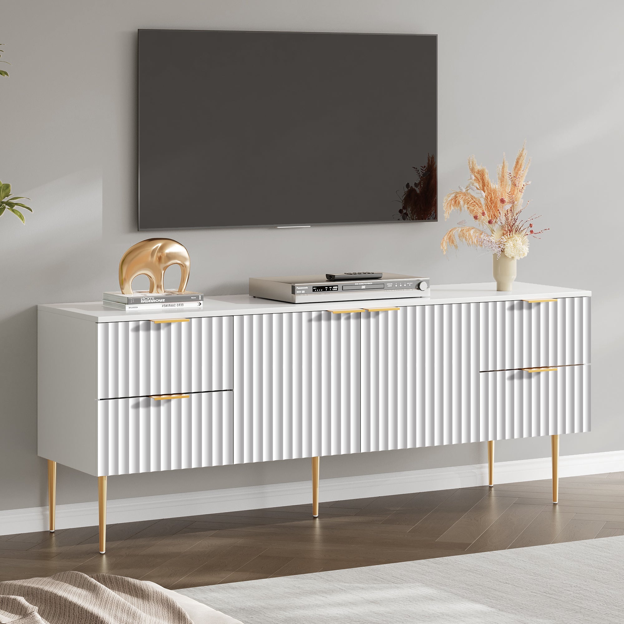 Opus Black TV Stand, Large Storage