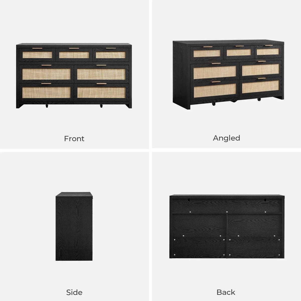 Savanna 7-Drawer Dresser for Living Room Storage, 2 Pieces