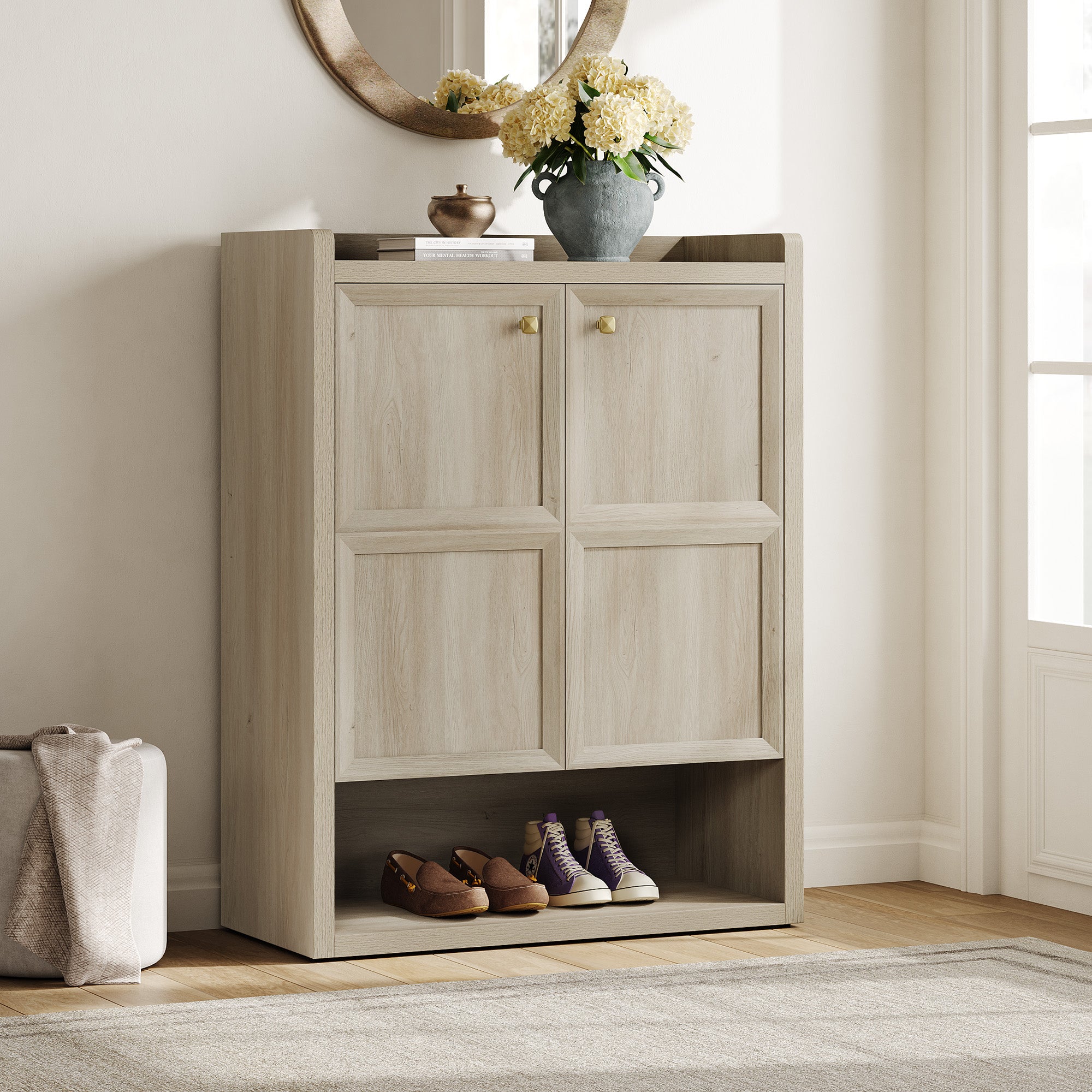 Helio 2-Door Shoe Cabinet, 24 Pairs