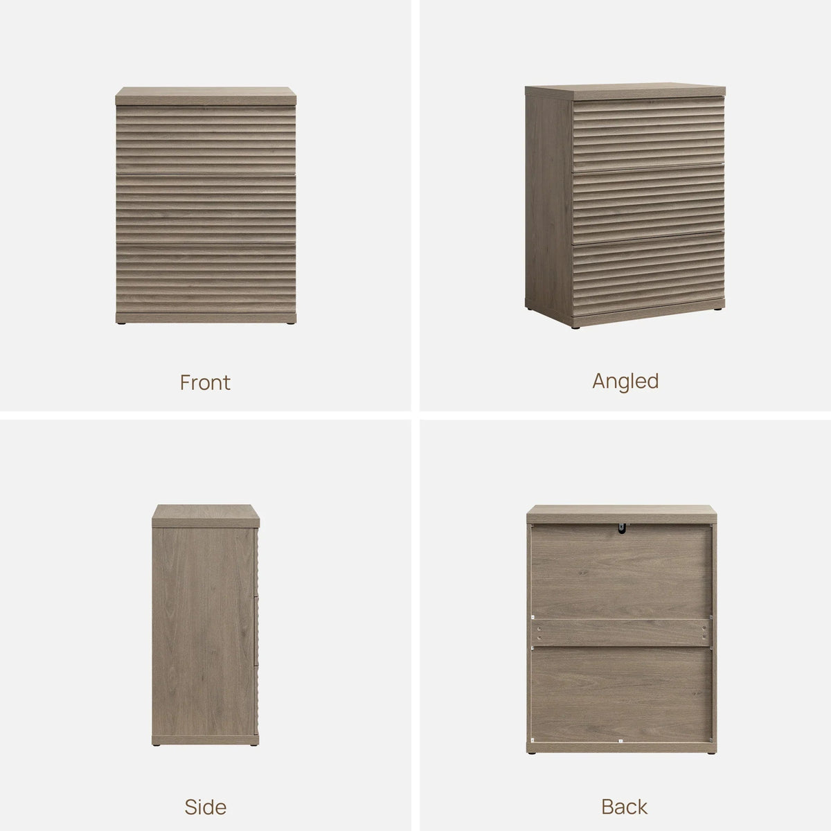 Stria Sideboard with 3 Drawers, Set of 3