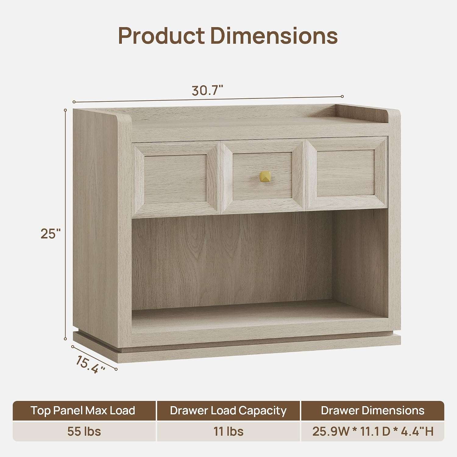 Helio White Dresser and Nightstands Set, Large Storage