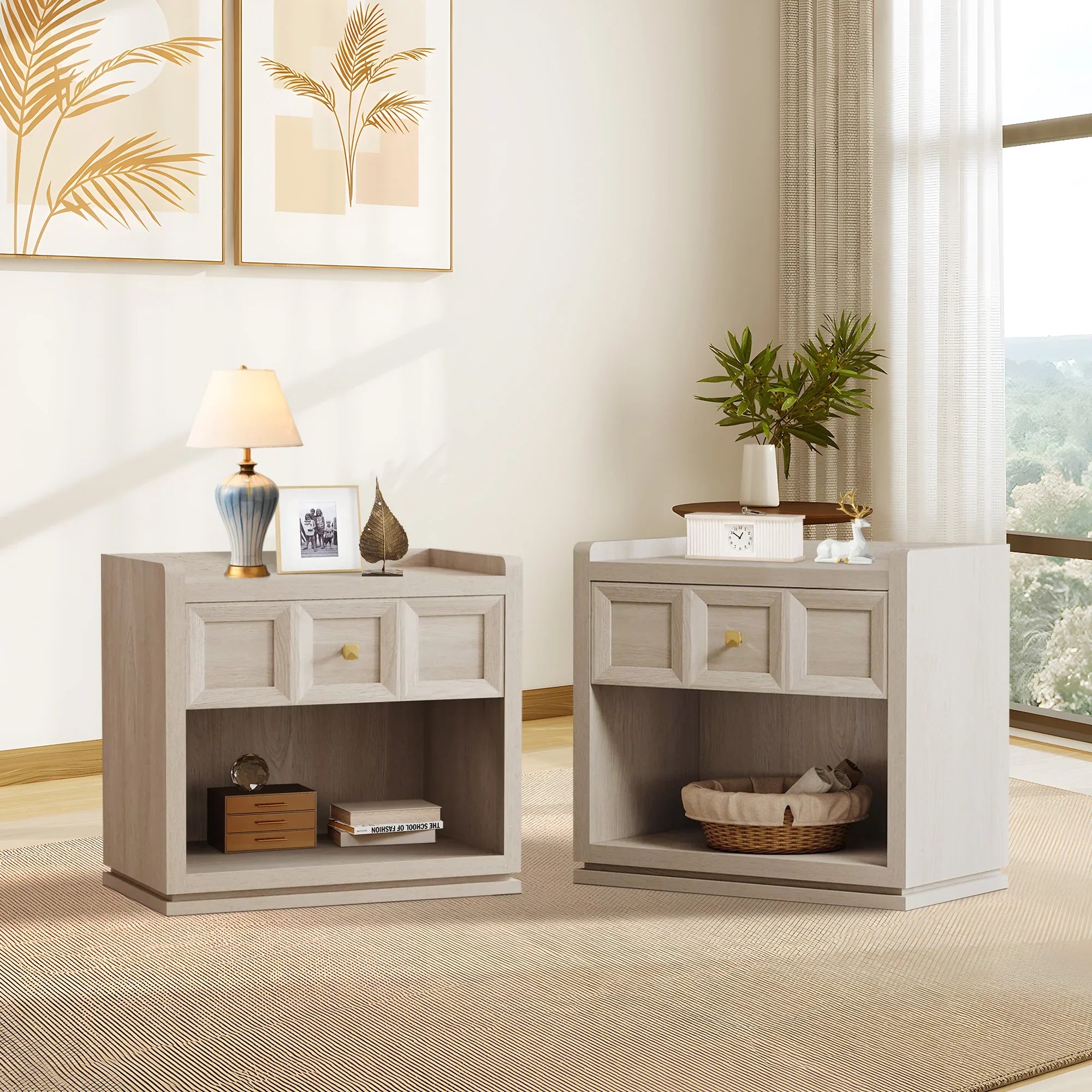Helio Nightstands Set, 26 Inch Wide
