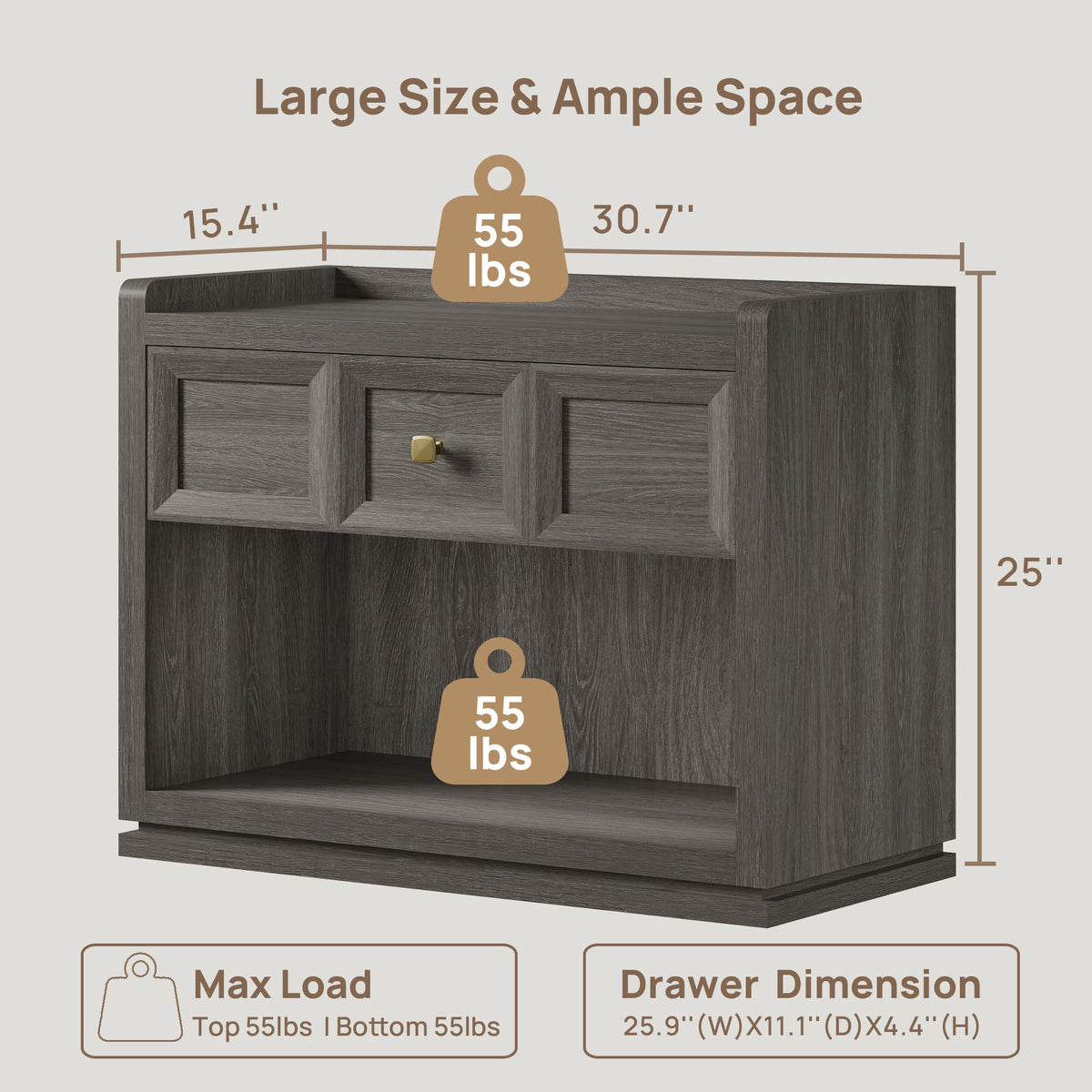 Helio 6-Drawer Dresser and Nightstands Set For Bedroom