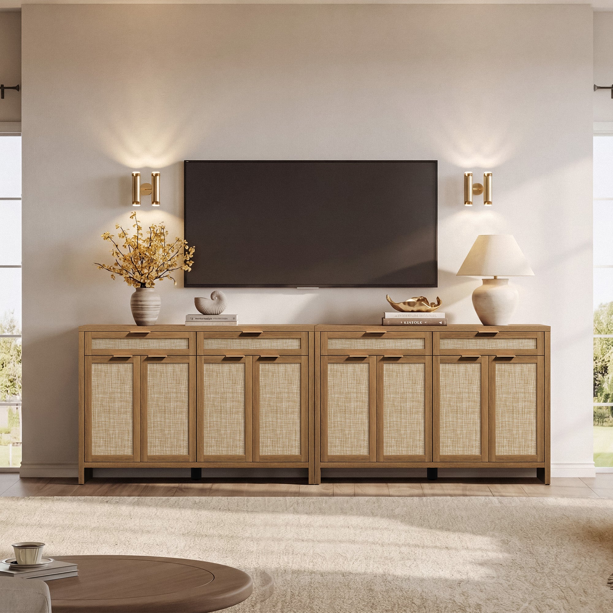 Savanna 59Inch-Wide Buffet Cabinet, Large Storage