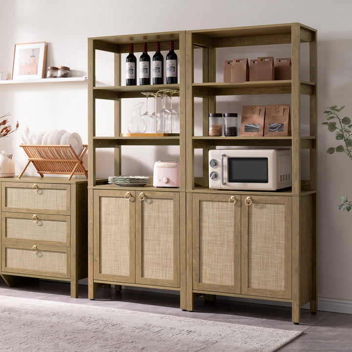 Terra Rattan White Bookshelf, 2 Doors