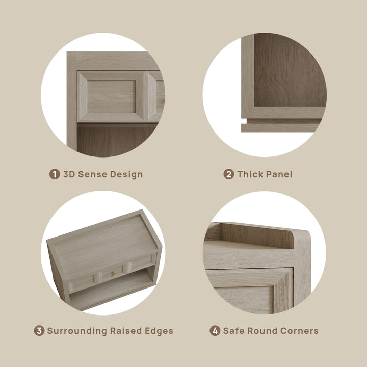 Helio White 7-Drawer Dresser and Nightstands Set