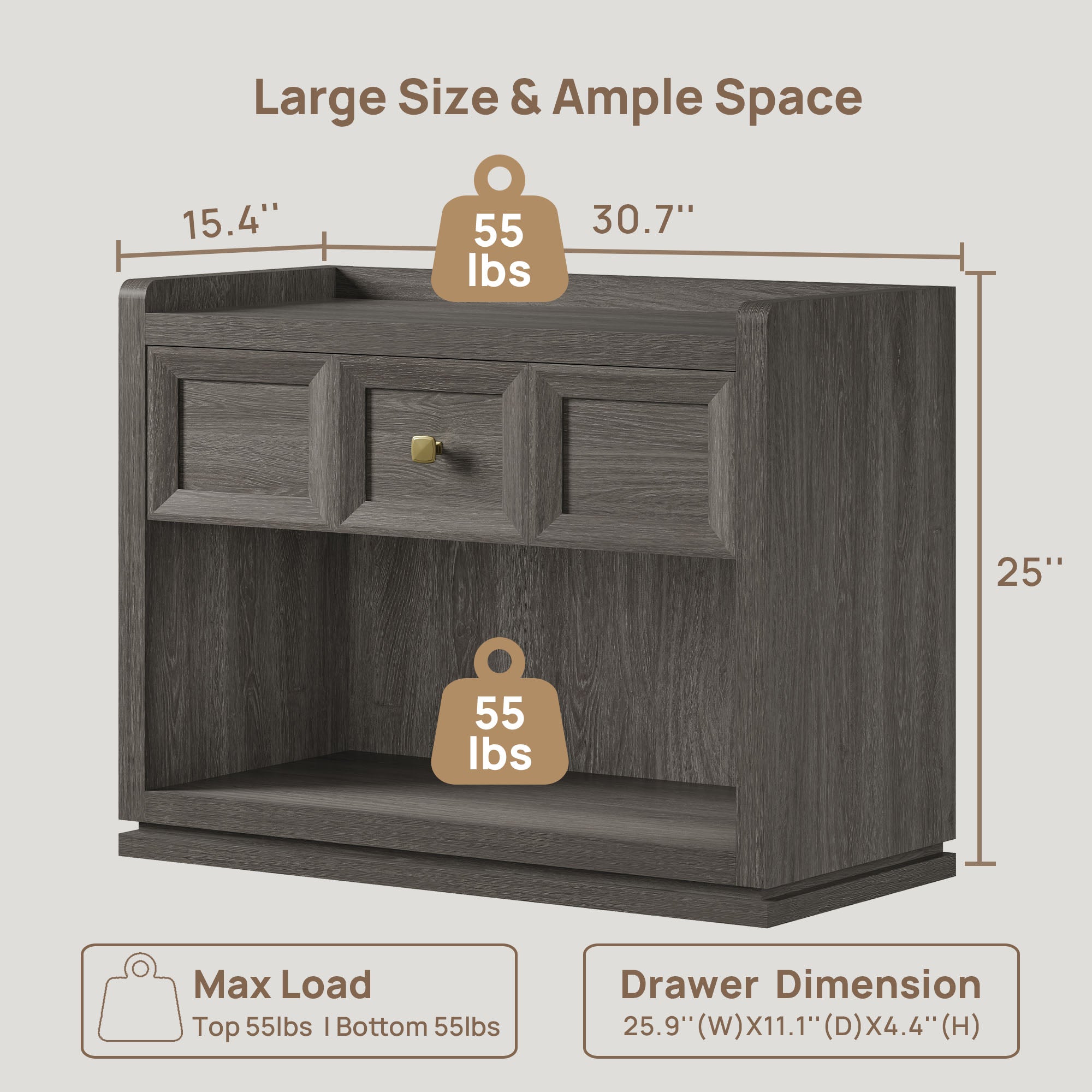 Helio 6-Drawer Dresser and Nightstands Set For Bedroom