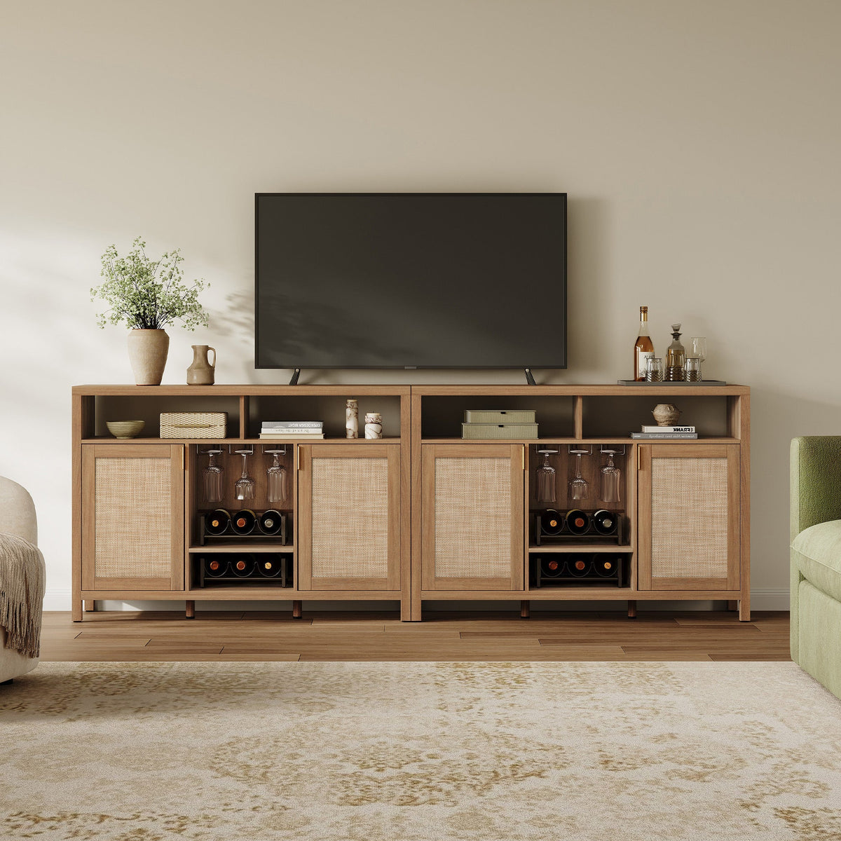Savanna Bar Cabinet with Glass Holder