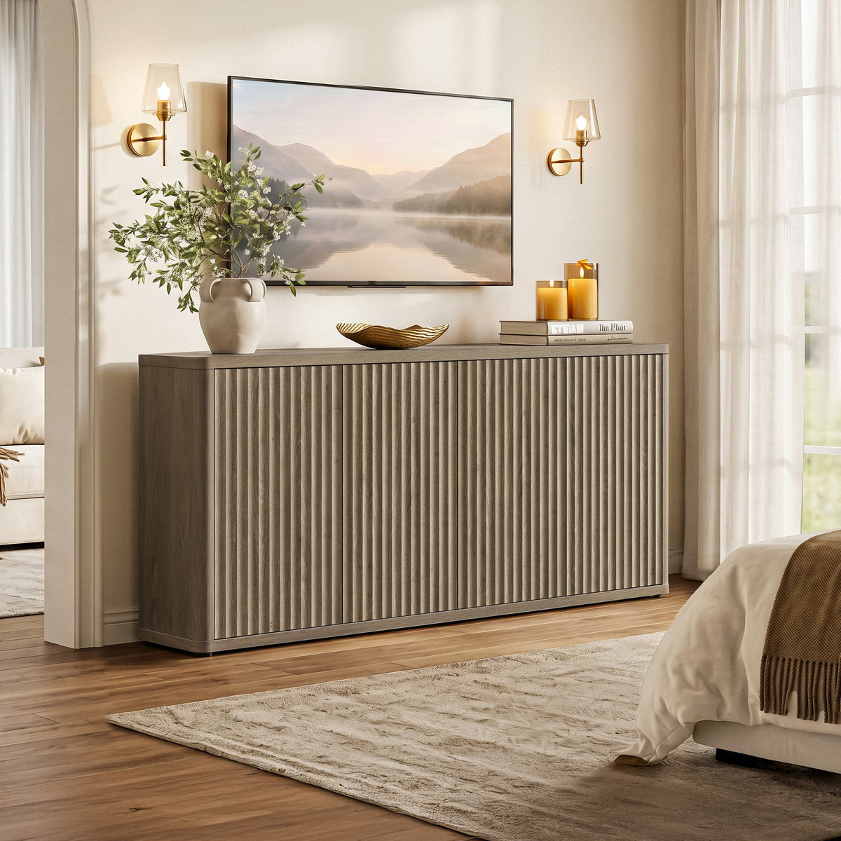 Cas 65-Inch TV Stand with Cable Management