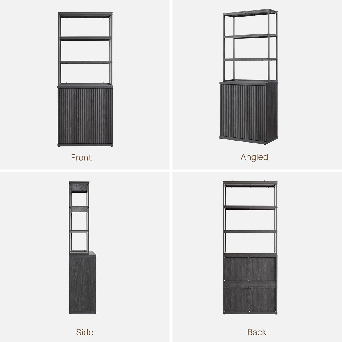 Stria Bookshelf, 2 Doors, Set of 3