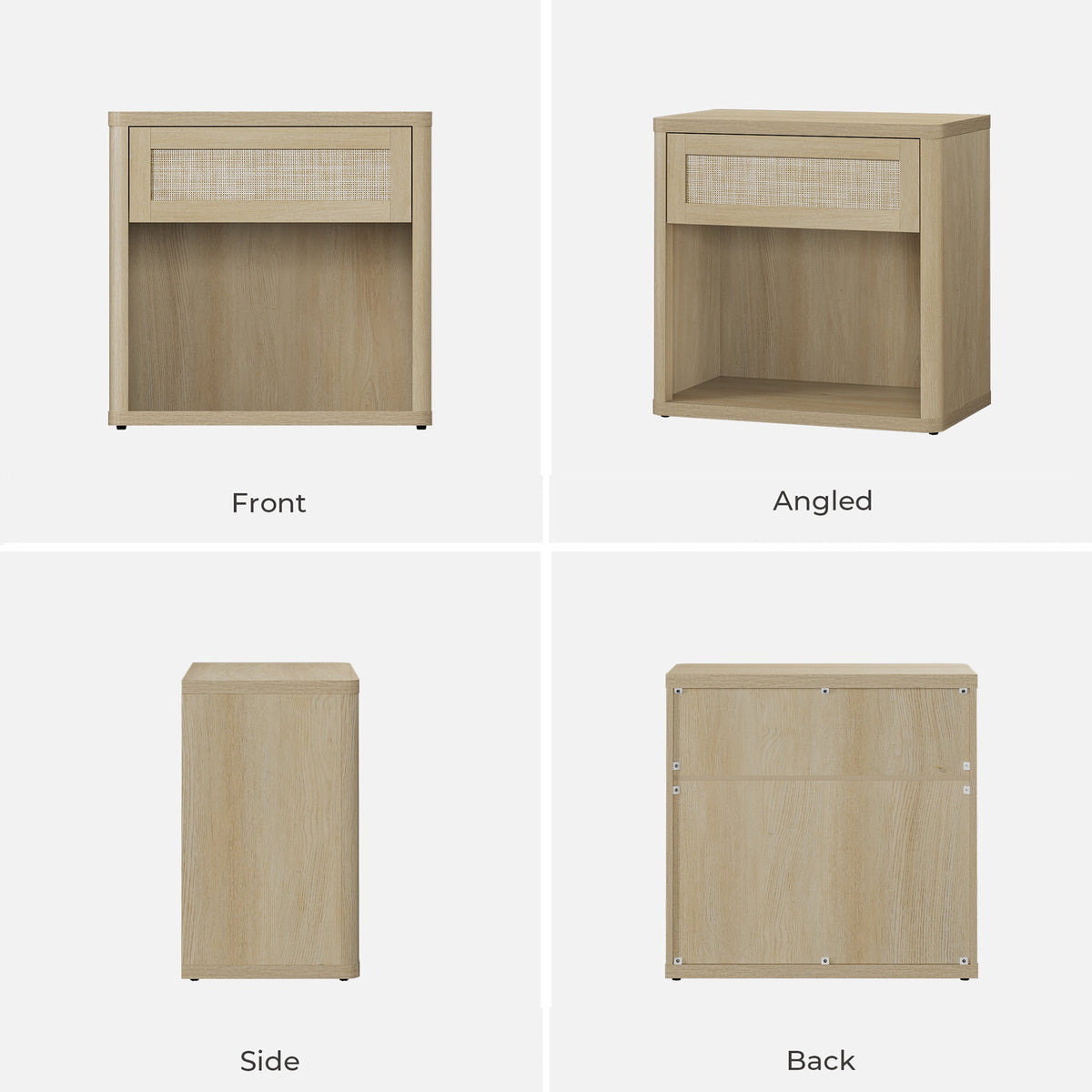 Zura 1-Drawer Nightstand, Boho Style, Set of 2