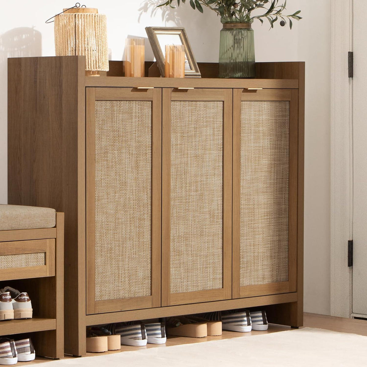 Savanna Black Shoe Cabinet, 30 Pairs Shoes