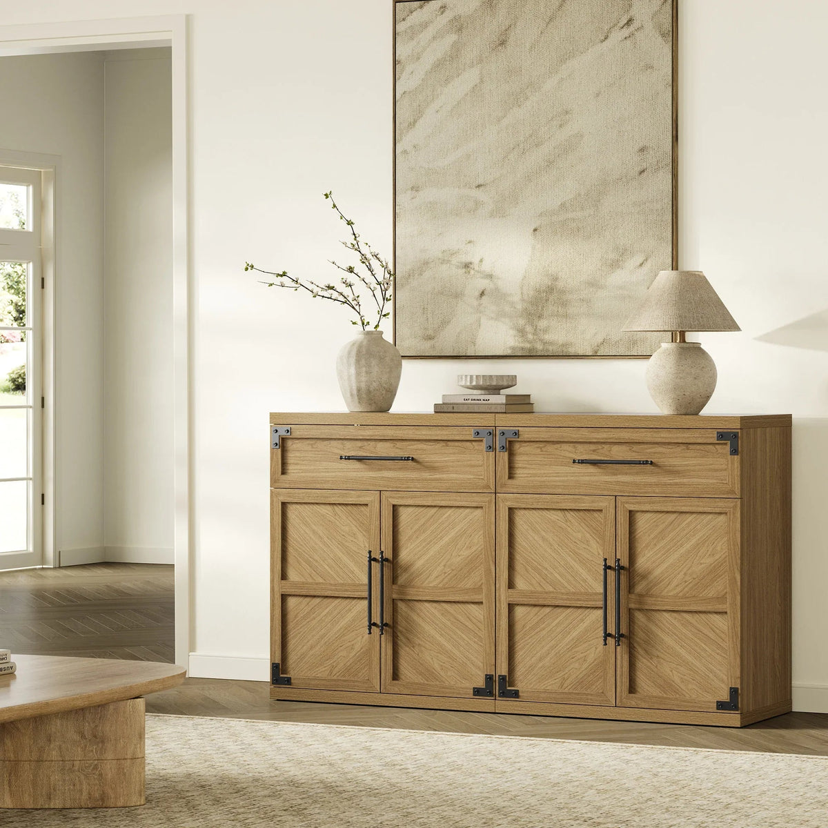 Willow Farmhouse Sideboard with Storage, Set of 3