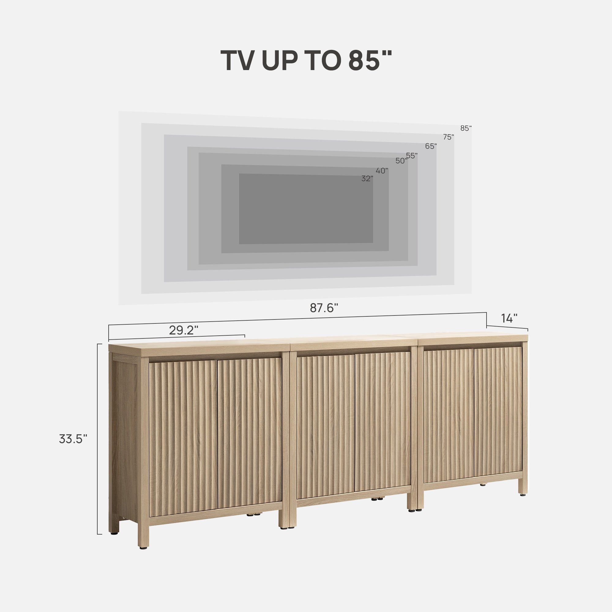 Prelude TV Stand with Storage up to 95 Inch TV