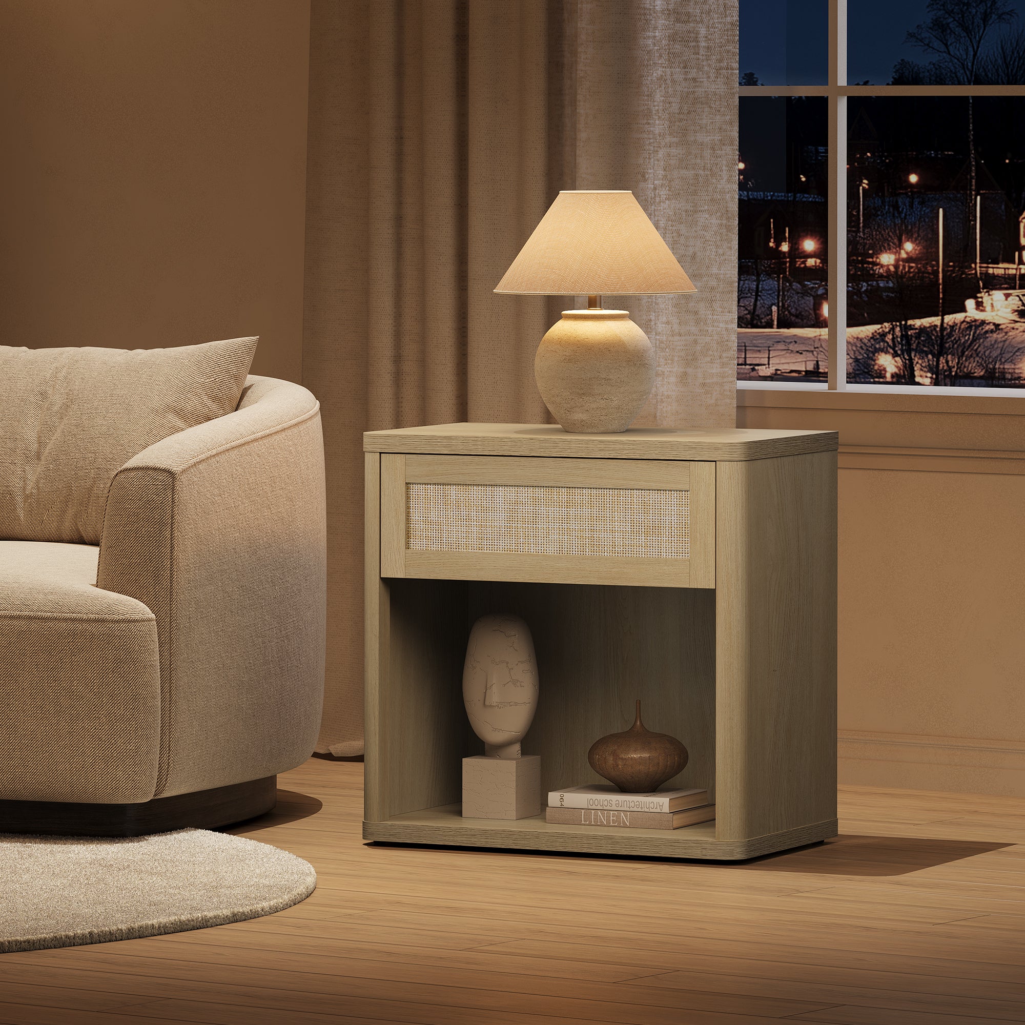 Zura Modular Large-Size Bedroom Sets, Rattan Style