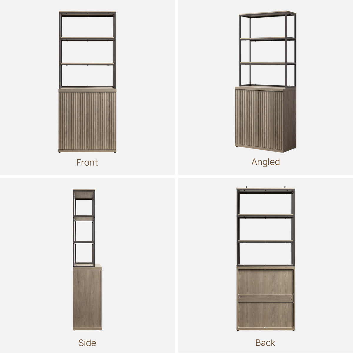 Stria Bookshelf with Storage, Set of 2