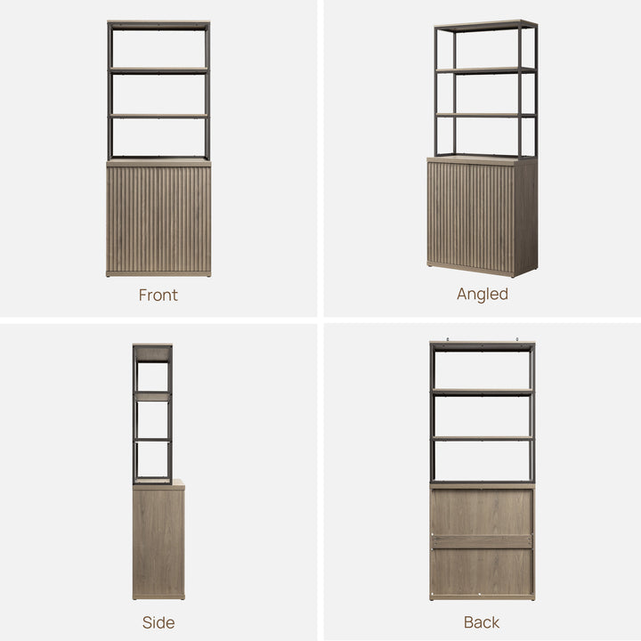 Stria Bookshelf with Storage, Set of 2