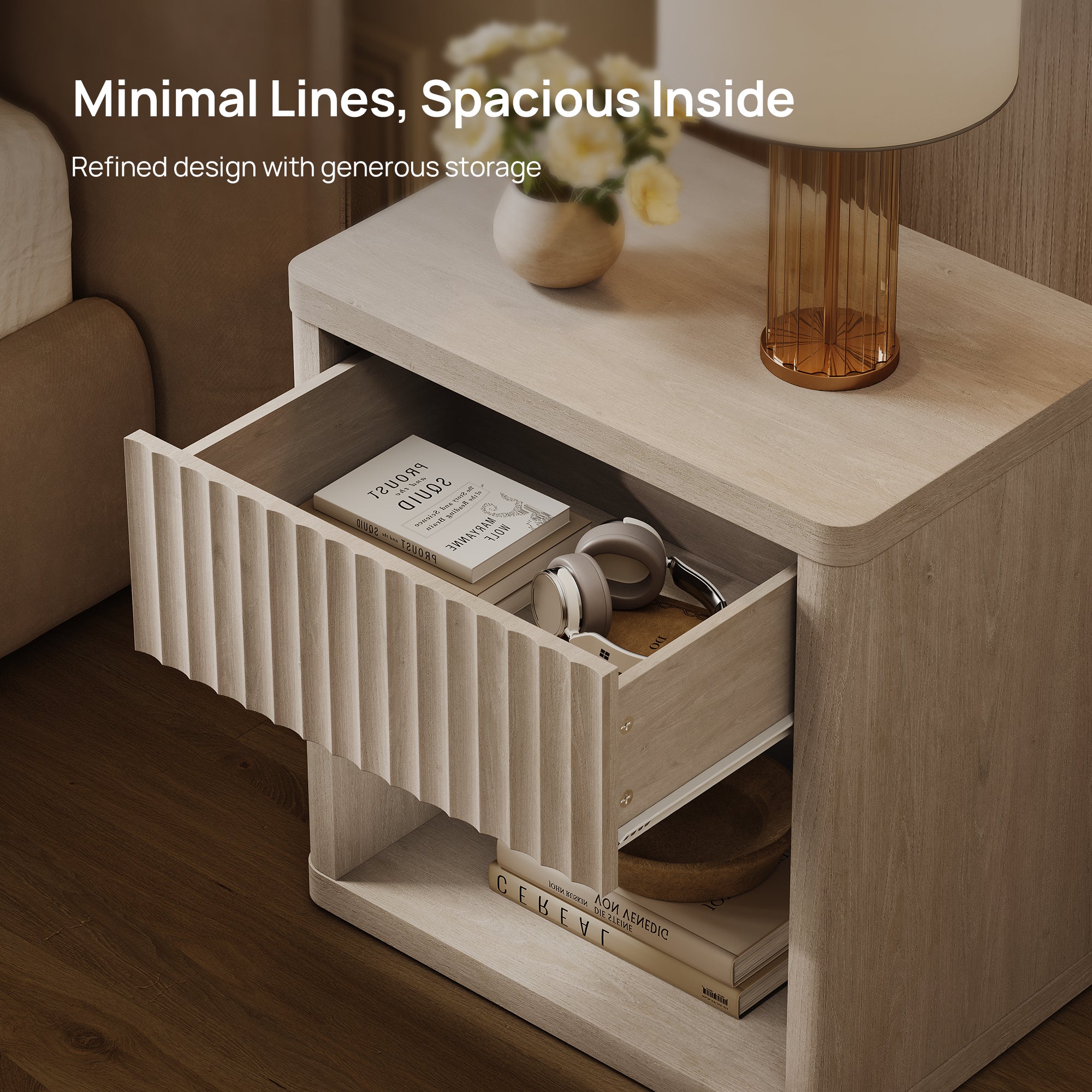 Stria Chest of Drawers and Nightstands Set