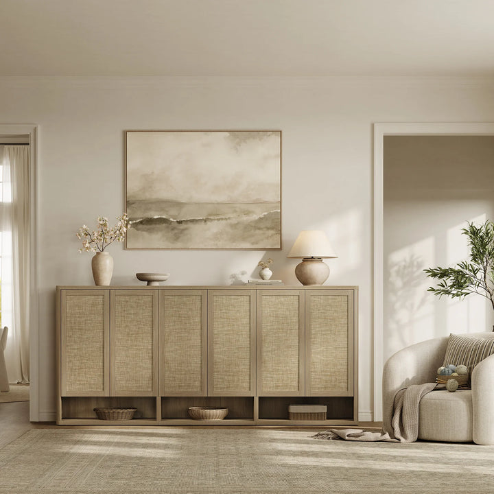 Zura Modern 3-Piece Rattan Shoe Cabinet