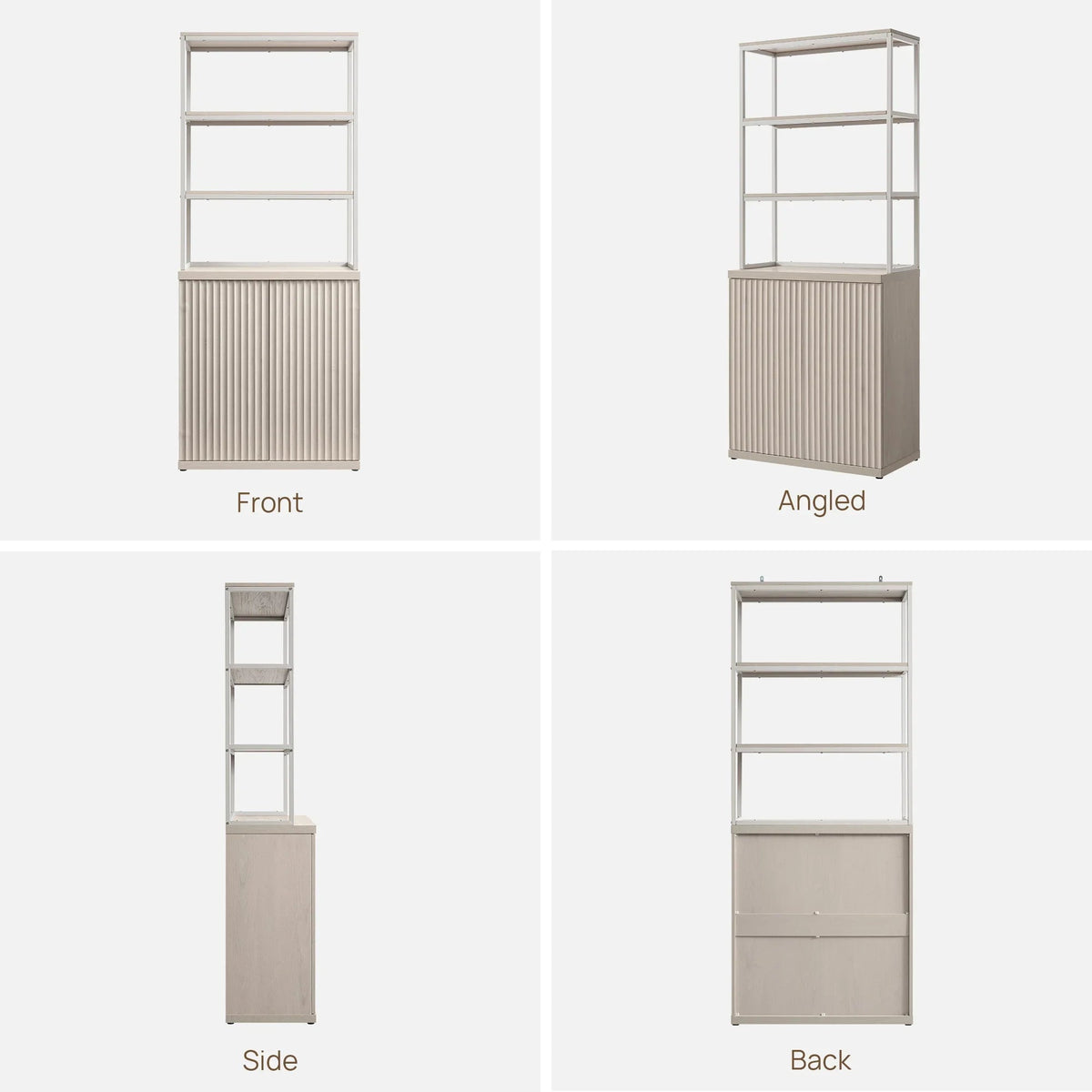 Stria Book Shelf with Doors, Set of 2