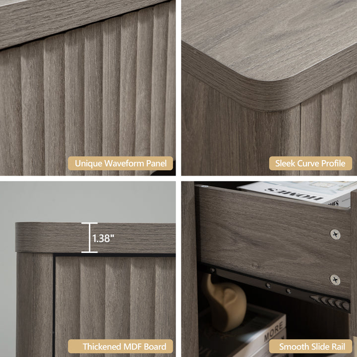 Stria 9-Drawer Dresser and Cas Nightstand Set