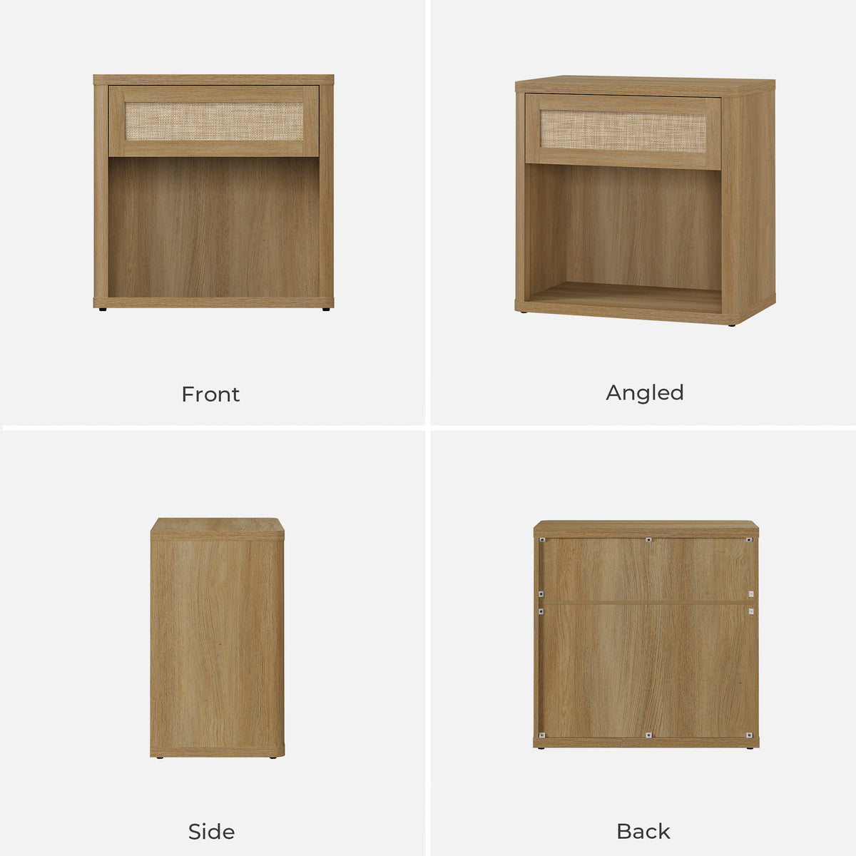 Zura Rattan Nightstand with Drawer, Set of 2