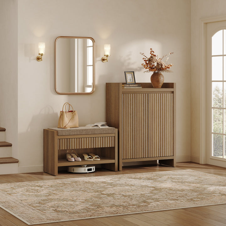 Prelude Shoe Bench, Entryway Storage, Set of 2