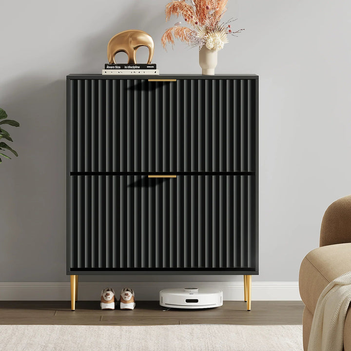 Opus 2-Tier Shoe Cabinet with Storage, Set of 2