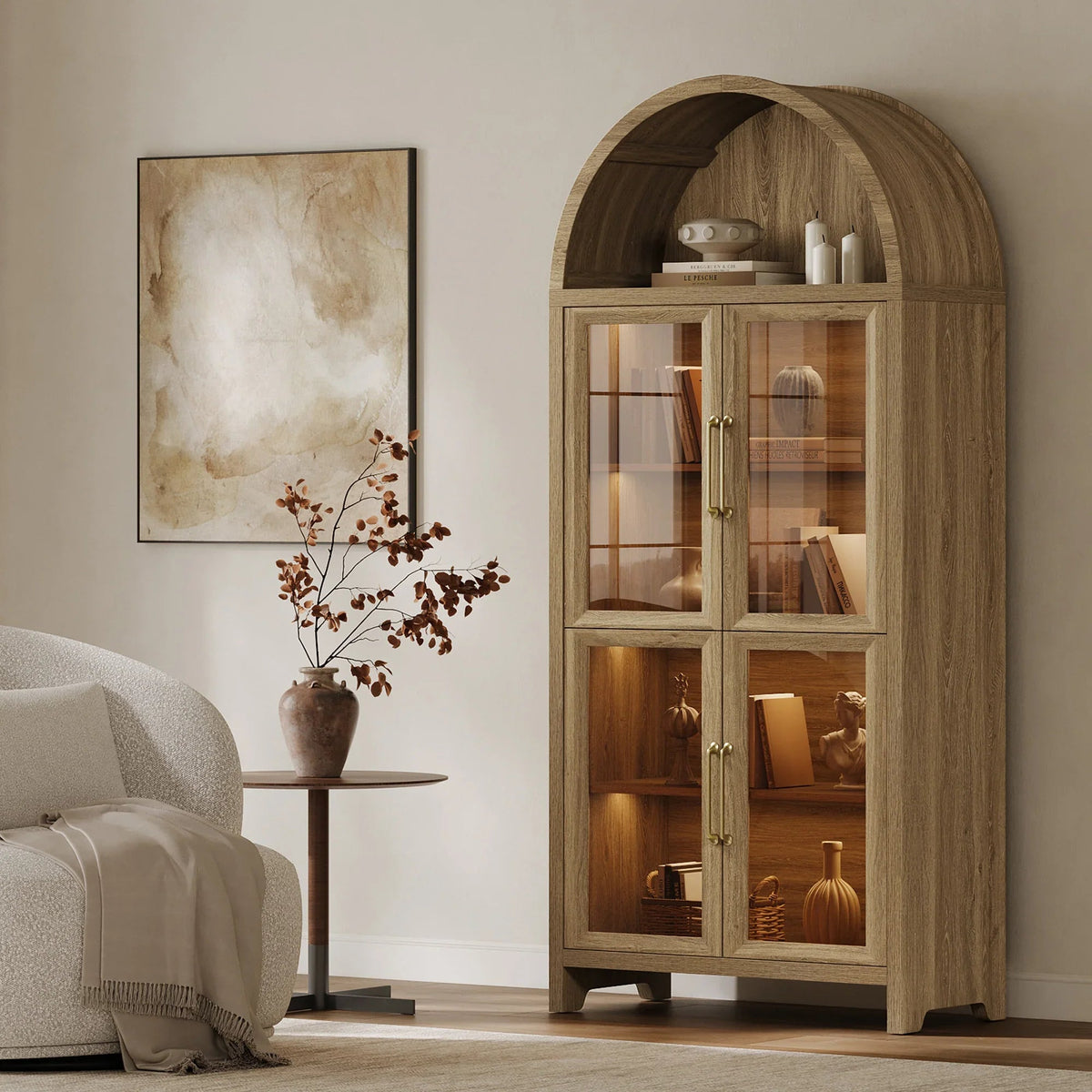 Helio Display Cabinet with Glass Door, Set of 2