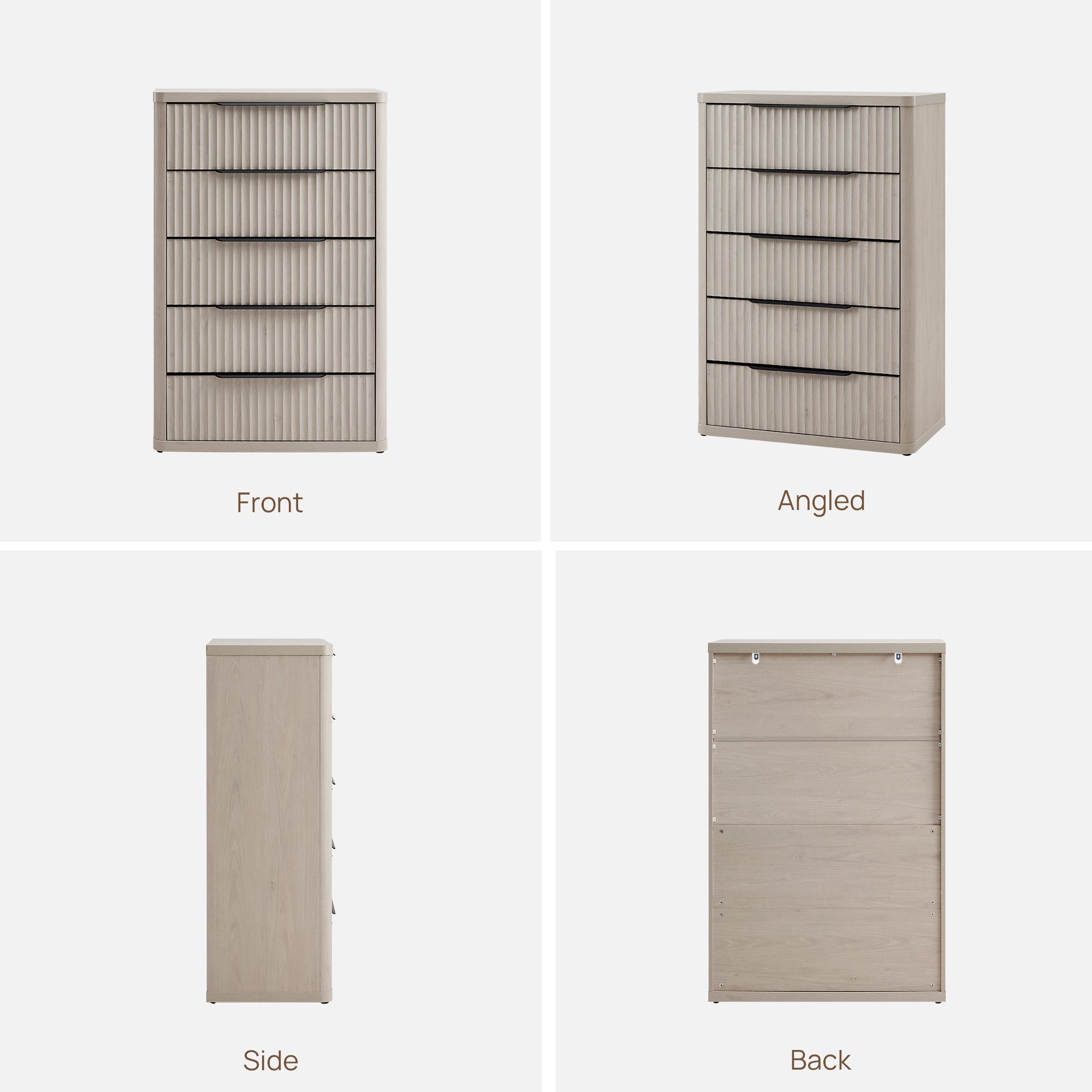 Cas 50.7Inch Tall Dresser, 5 Drawers