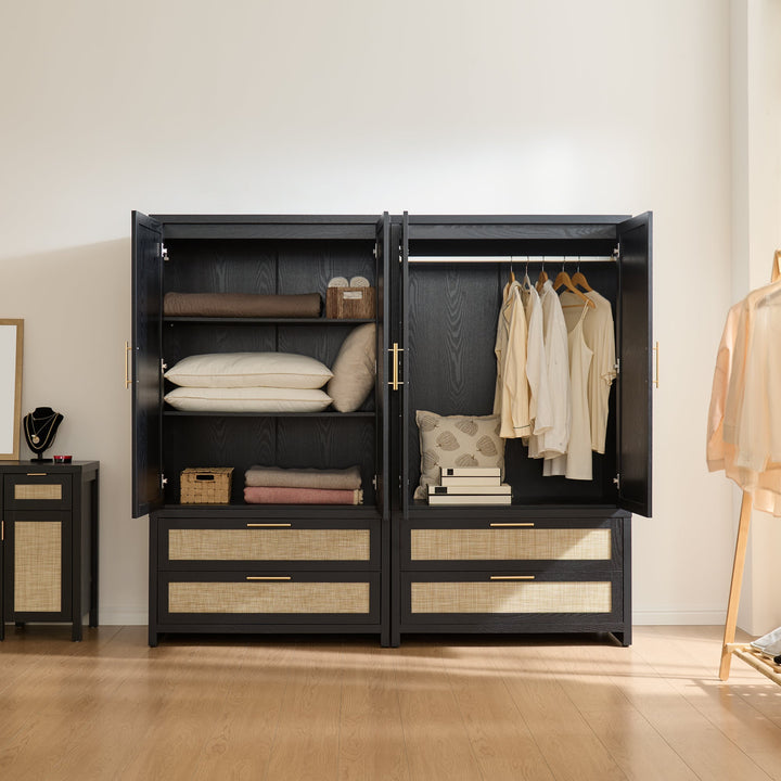 Savanna 2PCS Wardrobe, 6 Drawers Dresser Bedroom Set