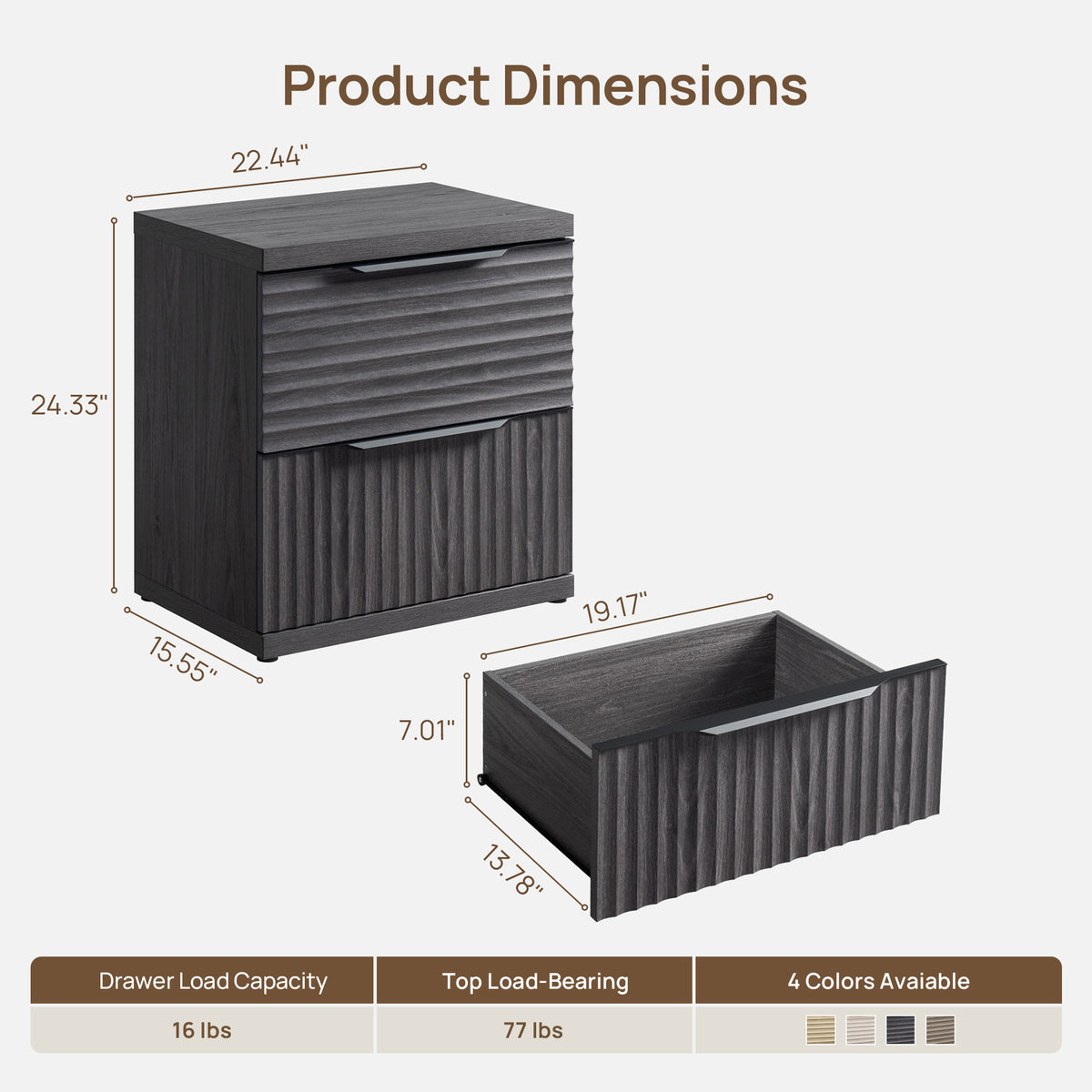 Stria Large 9-Drawer Dresser and Nightstands Set