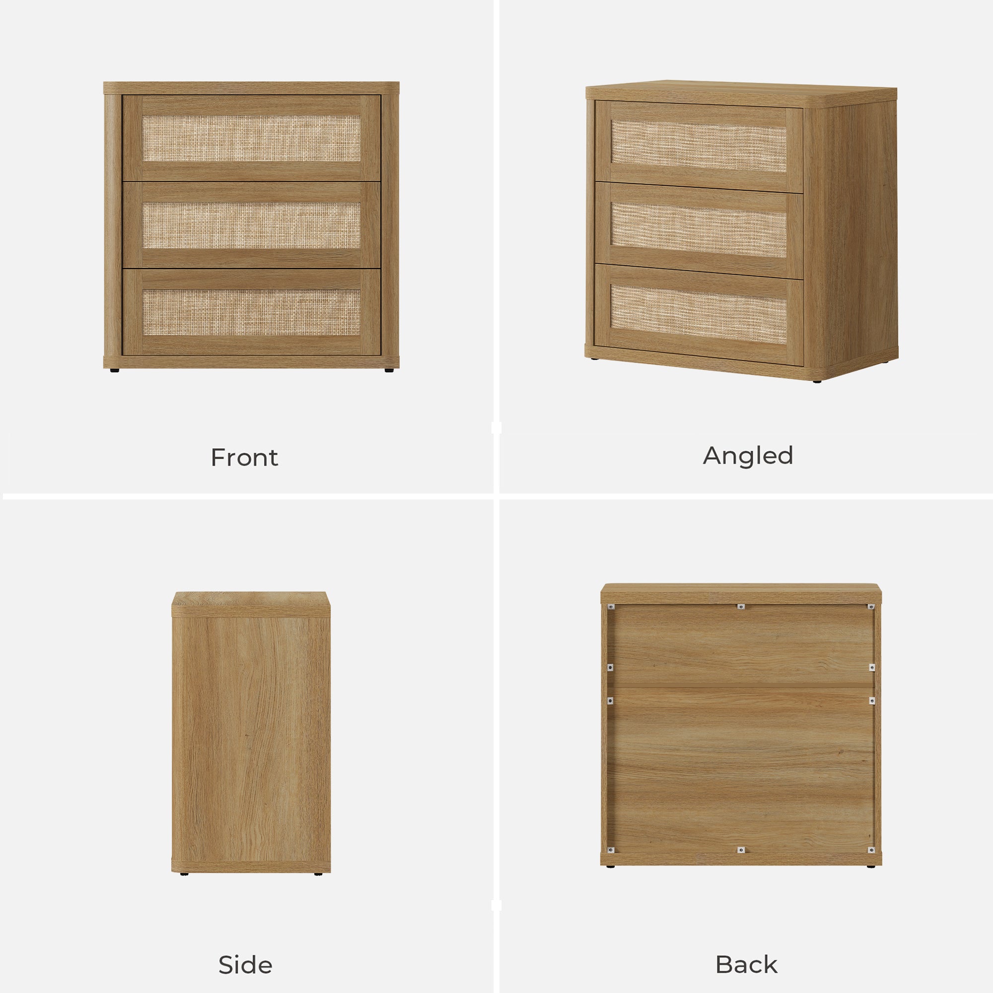 Zura Nightstand with 3 Drawers