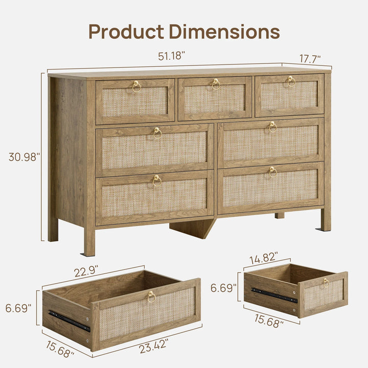 Terra Rattan Dresser and Nightstands Set