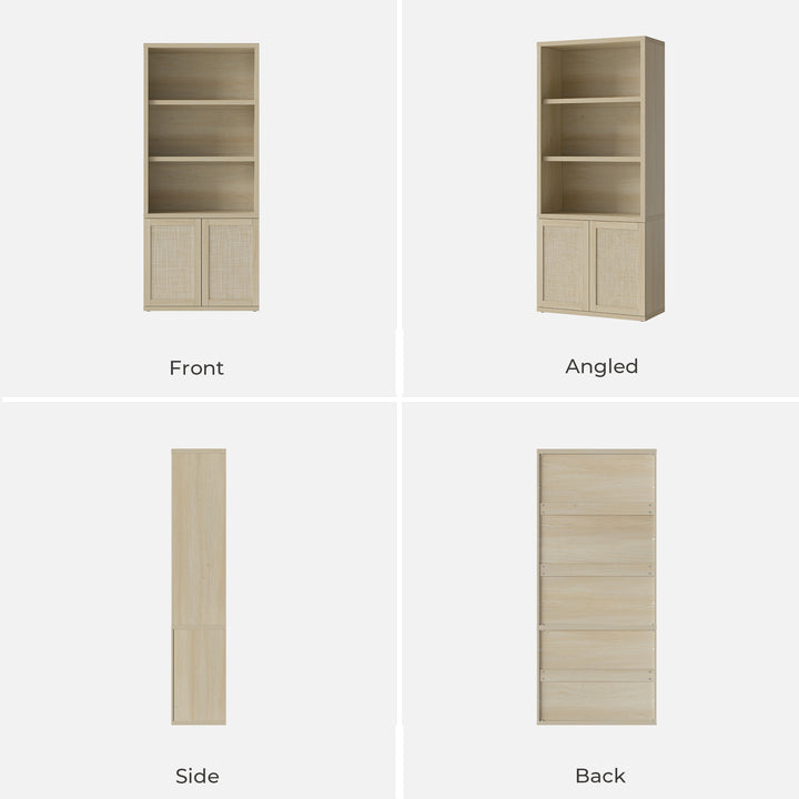 Zura Rattan Bookcase, 71 Inches Tall